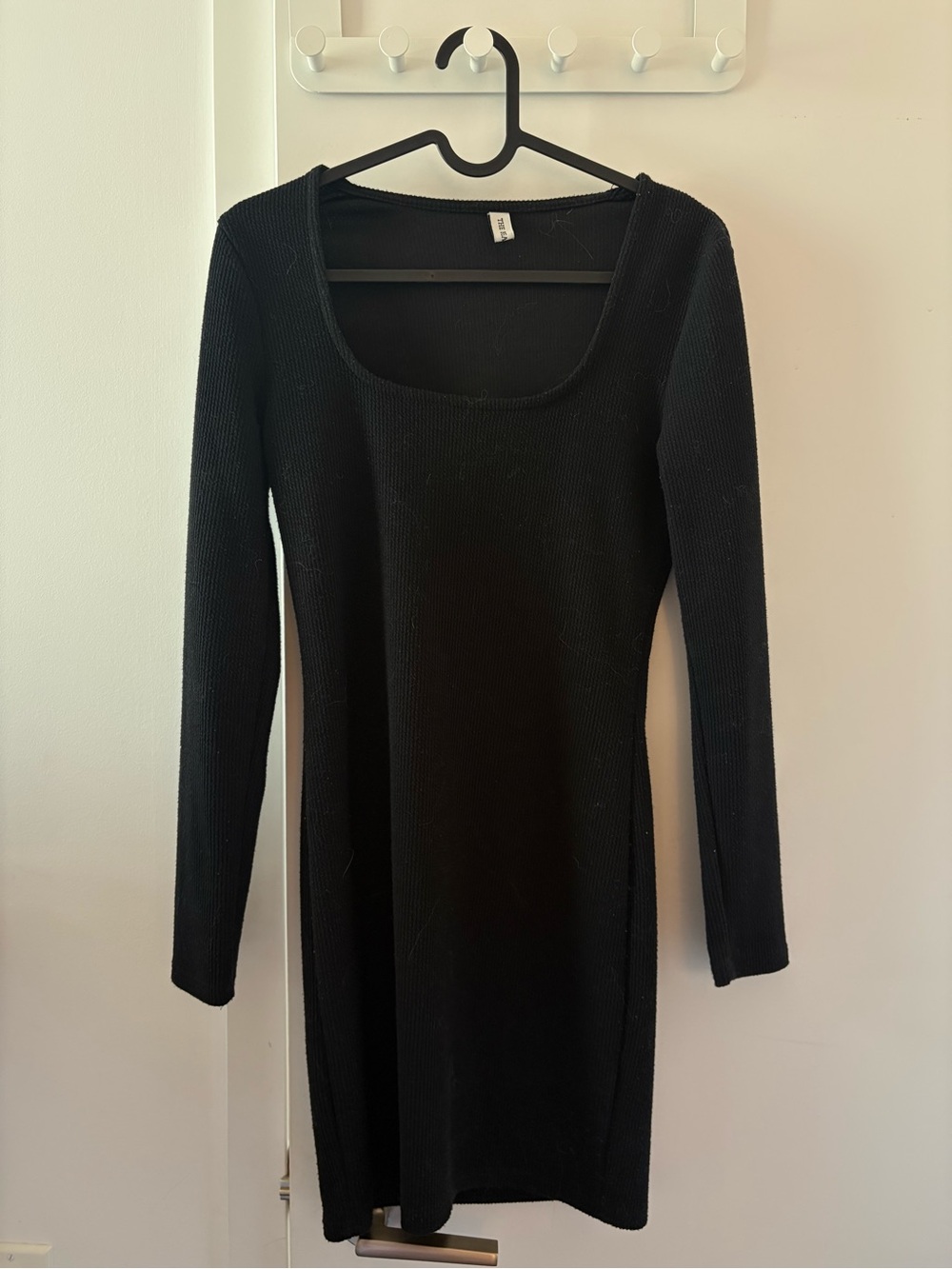 Ribbed Mini Dress in Black Size Medium Like New